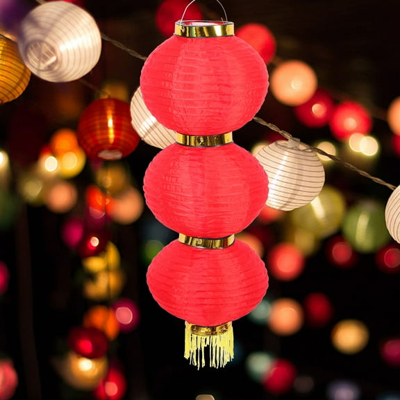 Masteelf Decoration Hanging Outdoor Attractive Design Lantern 22x22x120cm Red