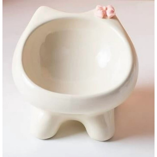 Adorable Bunny Shaped Ceramic Feeding Bowl For Cats And Dogs Easy Clean Durable Glazed Pet Dish For Mealtime