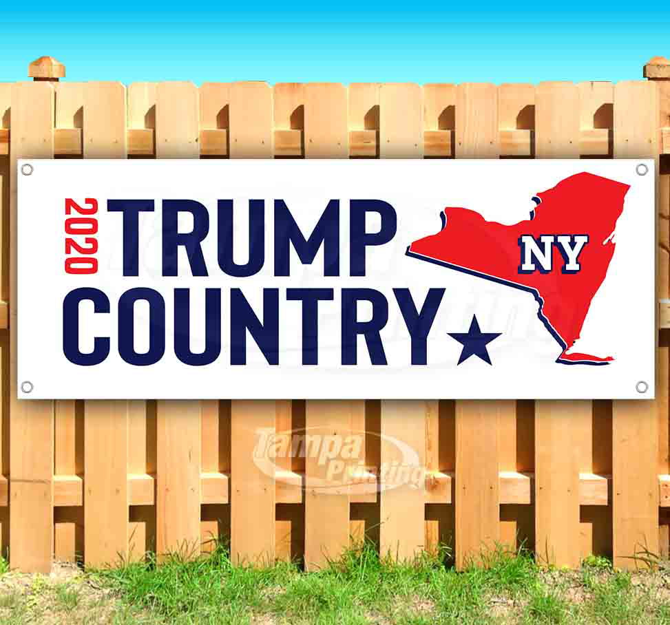 Many Sizes Available Advertising Store New Trump Country New York 2020 13 oz Heavy Duty Vinyl Banner Sign with Metal Grommets Flag,
