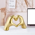 thumbnail image 6 of Duslogis Gold Decor,Heart Hands Sculpture for Living Room Decor,Love Finger Modern Statue for Boho Wedding Decorations,Sculptures Home Decor for Shelves, 6 of 7