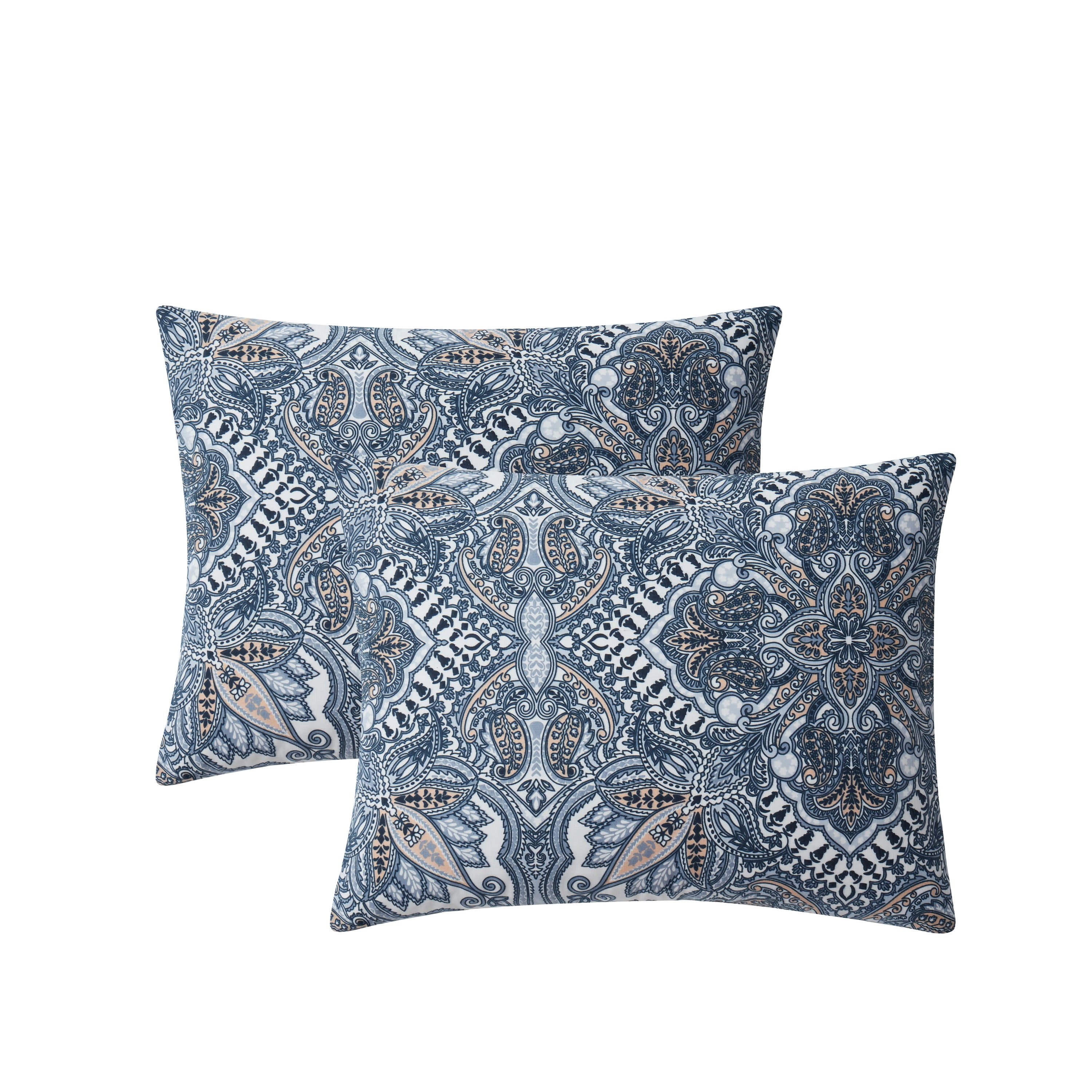 VCNY Home Valore 8-Piece Blue Medallion Coordinating Comforter and Quilt Set, King, Adult, Unisex