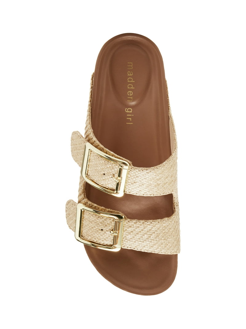 Madden Girl Women's Bodie Strap Footbed Sandals Comfortable Slip