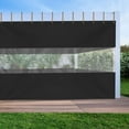 thumbnail image 2 of Covers&All Outdoor Clear Panel Curtain, 12 Oz Tarp Max Waterproof & UV Resistant with Rustproof Grommets, Ideal for Outdoors/Indoors (8' H x 8' W Feet, Grey), 2 of 6