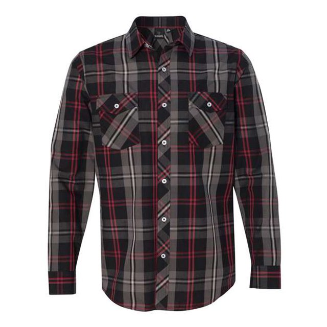 Burnside B8202 - Camisa a cuadros de manga larga, roja/negra, pequeña BURNSIDE 8202