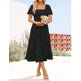 thumbnail image 3 of Vestido ZESICA para mujer, estilo bohemio, floral, playa, negro, talla L, 3 of 7