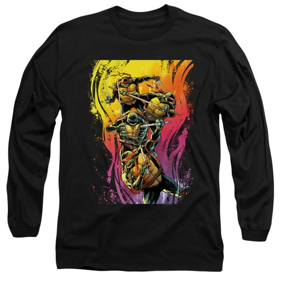 TMNT Teenage Mutant Ninja Turtles Hot Rainbow Warriors Unisex Adult Long-Sleeve T Shirt