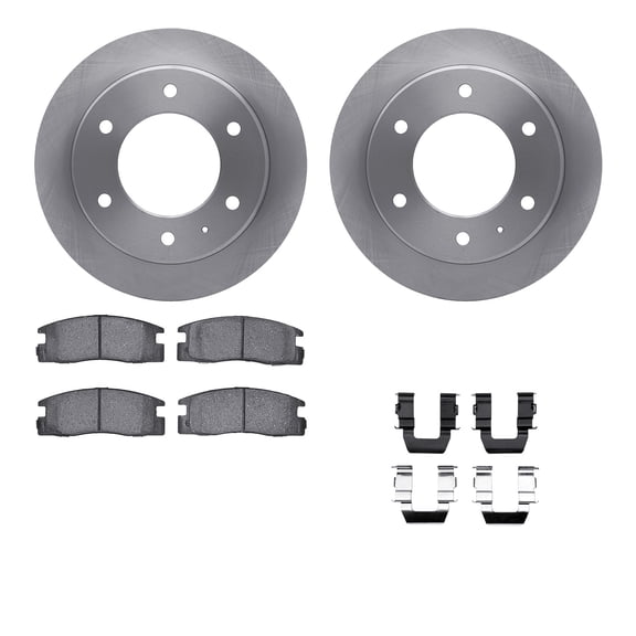Dynamic Friction Company Rear Brake Rotors with 5000 Advanced Brake Pads includes Hardware 6512-37021