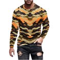 thumbnail image 2 of VBTAPA Mens Long Sleeve Camo T-shirt Colorful Graphic Tees Casual Stylish Tops Lightweight Workout Tee 90% off Clearance Sale Orange L, 2 of 5