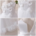 thumbnail image 6 of IBTOM CASTLE Baby Flower Girl One Shoulder Formal Wedding Dress 1st 2nd Birthday Cake Smash Outfits Toddler Prom Pageant Ball Gown 3-4 Years White, 6 of 7