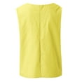 thumbnail image 6 of Prolriy Sleeveless Summer Tops for Women Trendy Womens Lmitation Linen Tops Shirt Ladies V Neck Loose Sleeveless Blouse Tee Vest Going Out Tops for Women, Womens Tops Yellow XXL, 6 of 8