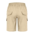 thumbnail image 5 of ZOYOEN Boys Cotton Linen Cargo Shorts- Elastic Waist Summer Casual Baggy Kids Hiking Shorts Khaki Size 8, 5 of 6