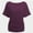 Deep Purple, variant on Womens Short Sleeve Boat Neck Side Shirring Dolman Drape Top
