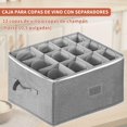 thumbnail image 2 of Caja de almacenamiento para copas de vino con divisores, recipientes de almacenamiento de cristalería, capacidad para 12 copas de vino rojo o blanco, copas de champaña, vidrio, carcasa, 2 of 4