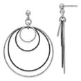 thumbnail image 1 of 925 Sterling Silver Post Hoop Earrings Drop Dangle, 1 of 7