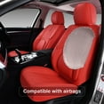 thumbnail image 6 of Universal Car Seat Covers for 5 Seats Full Set, Waterproof Red Leather, Airbag-Compatible, Non-slip Comfort Design with Fixed Lumbar Support, Easy Install for Cars Suvs and Trucks Interior, 6 of 9