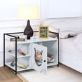 thumbnail image 4 of Costway Meuble Cache-Litière pour Chat Armoire à Litière Cachée avec Étagère de Rangement à 2 Niveaux, 4 of 10