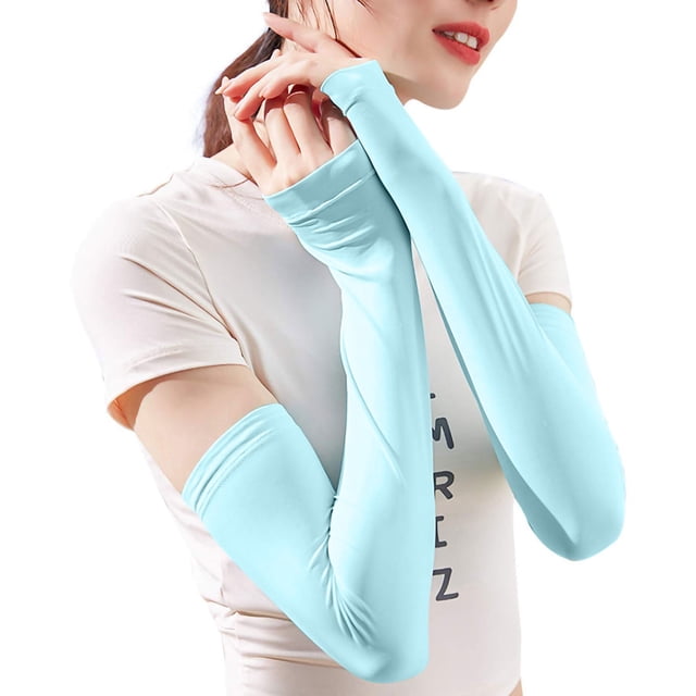 DetachableSleeves For Women Sun Arm Sleeves Wraps With UPF50+ Long Coverage Finger Rest Design Sweat Absorbent Breathable Fabric