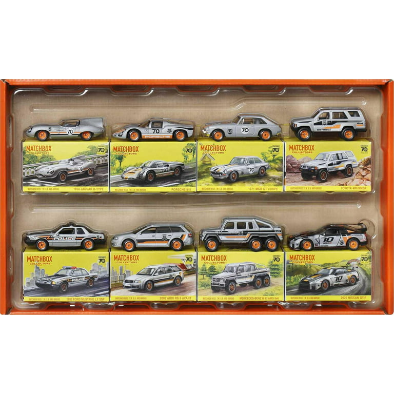 Matchbox Cars, Set of 8 Die-Cast Cars in 1:64 Scale with Matchbox 70th  Anniversary Finish