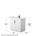 thumbnail image 5 of Wyndham Collection Miranda 36" Wood Single Bathroom Vanity in White/Black, 5 of 6