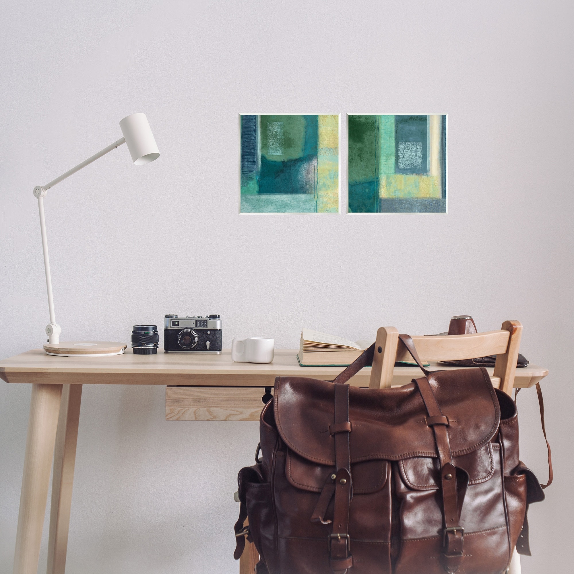 Stupell Industries Asymmetrical Soft Abstract Shapes Blue Green Yellow Wall Plaque by Brent Nelson