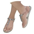 thumbnail image 1 of IUJSOY Sandals Jelly Shoes for Women Thong Flip Flops Flat Rhinestone Adjustable Strap Buckle Sandal, 1 of 9
