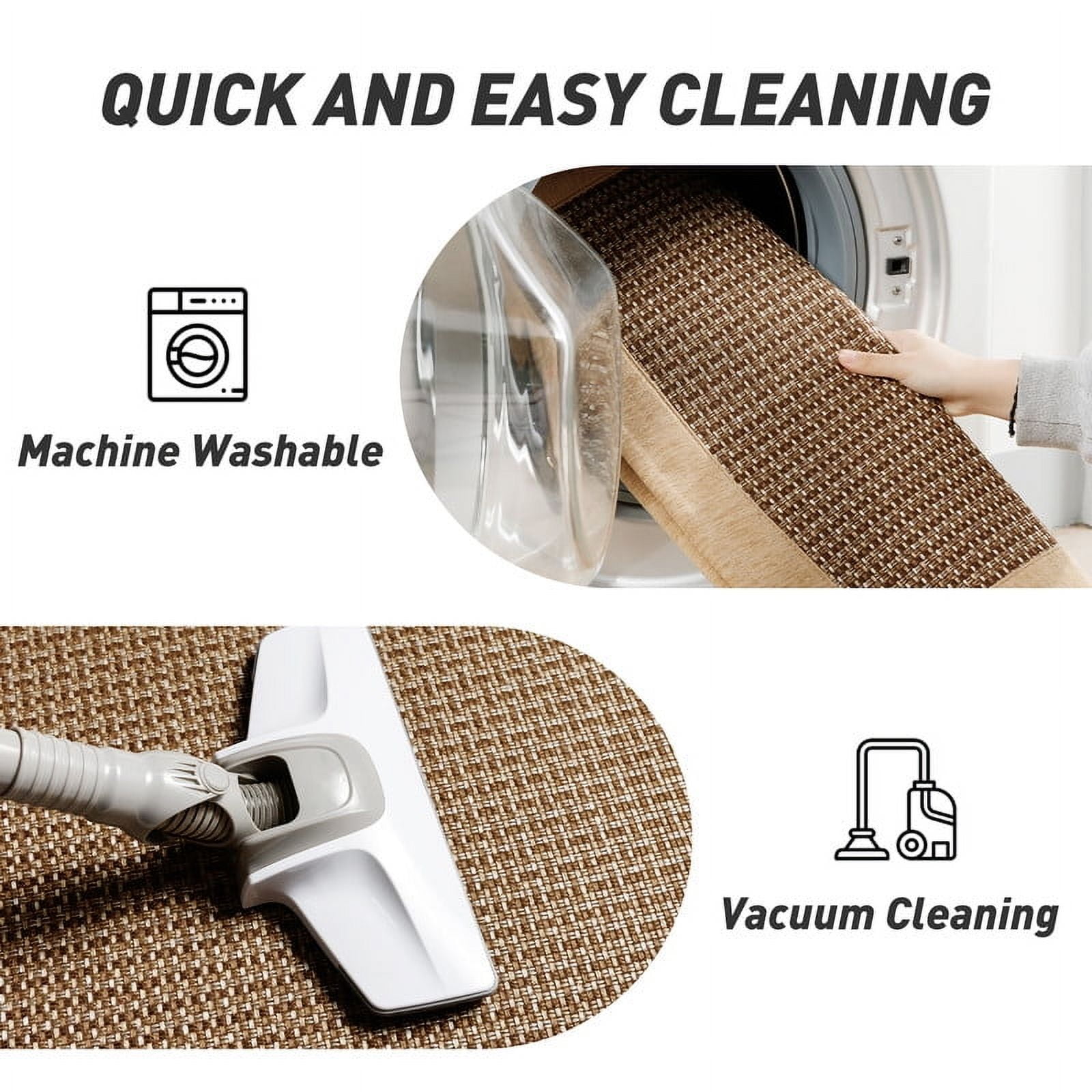 SIXHOME Kitchen Runner Rugs 20"x71" Long Non-Skid Kitchen Mat, Washable Hallway Rug for Kitchen, Absorbent Twill Kitchen Decor Mat Brown Beige