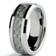 thumbnail image 2 of Tungsten Carbide Men's Wedding Band Ring With Gray Carbon Fiber Inlay, 8mm, 2 of 4