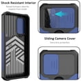 thumbnail image 3 of for Samsung A52 Case with Sliding Camera Cover Heavy Duty Protective Galaxy A52 Case with Card Holder Magnetic Rotate Ring Kickstand Phone Case for Samsung A52 5G/4G(Blue), 3 of 13