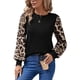 thumbnail image 3 of Camisas de Larga para Mujer, Blusas Raglán con Bloques de Color, Camisetas Básicas Informales de Cuello Redondo, Ropa de Moda de Otoño Negro XL, 3 of 10