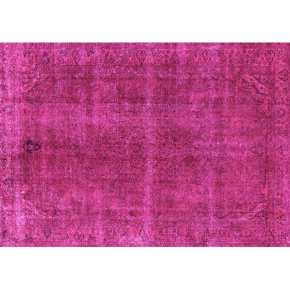 Ahgly Company Indoor Rectangle Oriental Pink Industrial Area Rugs, 7' x 10'