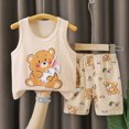 thumbnail image 2 of Toddler Baby Boy Clothes Summer Outfits Vest Outfit Elephant Owls Bear Dino Print Sleeveless Top Printed Shorts Casual Playwear 3 6 12 18 24 Months 3T 4T 5T 6T, 2 of 4