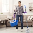 thumbnail image 3 of 360° Spinning Mop Bucket System with 3 Microfiber Mop Replacement Heads, 3 of 7