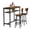 Brown + Seats 2 + MDF, variant on Bar Table and Chairs Set, Square Table With 2 Stools, Dining Pub Set for 2, Space Saving for Kitchen Breakfast, Living Room, Party Room, Grey