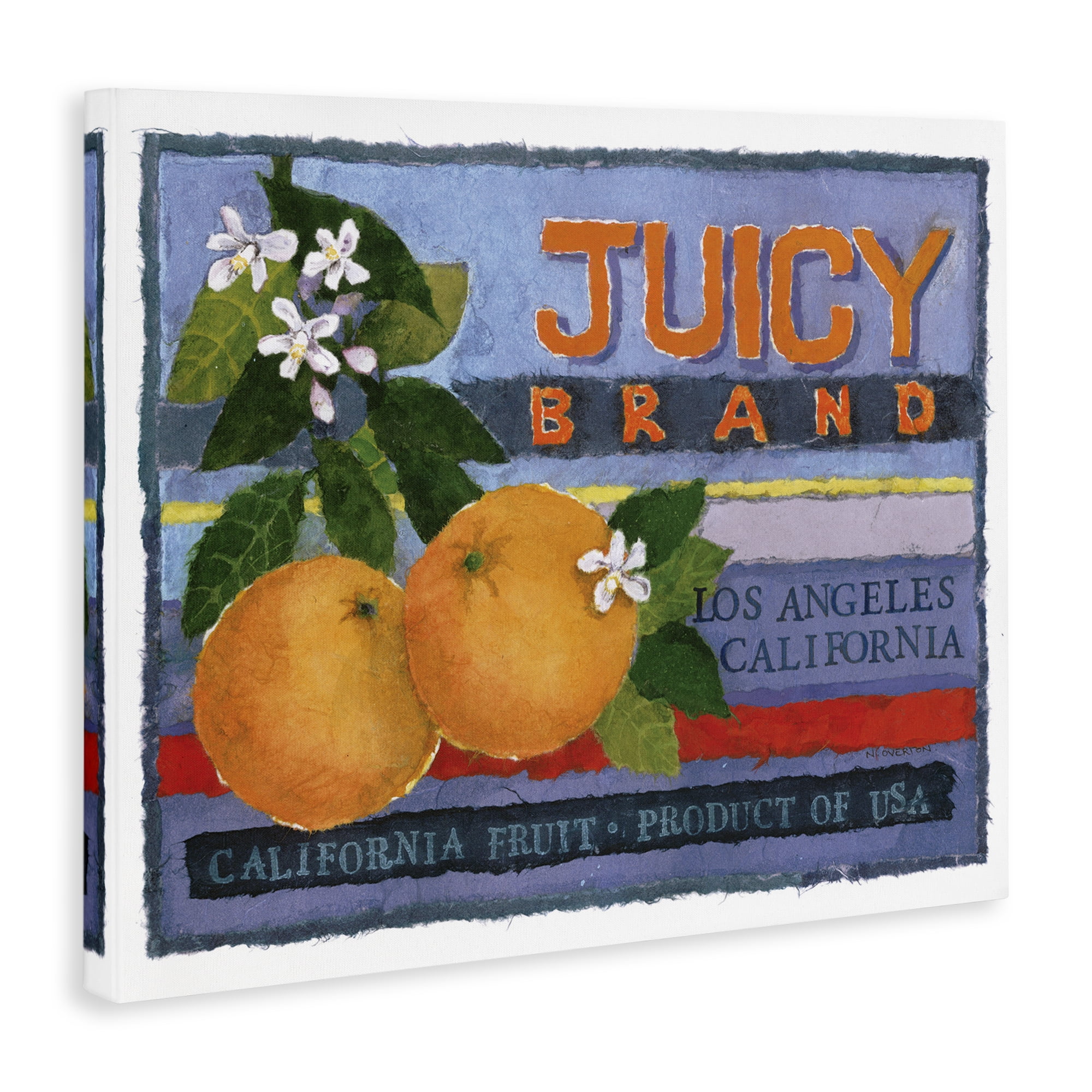 Stupell Industries Juicy Brand Oranges Food & Beverage Painting Gallery Wrapped Canvas Art Print Wall Art, 40 x 30