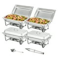thumbnail image 1 of VEVOR Ensemble de Buffet à Réchaud, 8 qt 4 Pack, Chafer en Acier Inoxydable avec 4 Casseroles Taille Complète, Réchauffeur de Restauration Rectangulaire avec Couvercle, Support Pliant pour Eau, Plateau à Carburant, Cuillère, Clip, pour au Moins 8 Personnes, 1 of 9