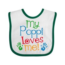 Inktastic My Poppi Loves Me Boys or Girls Baby Bib
