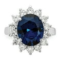 thumbnail image 5 of Sterling Silver CZ & Synthetic Dark Blue Spinel Ring, 5 of 5