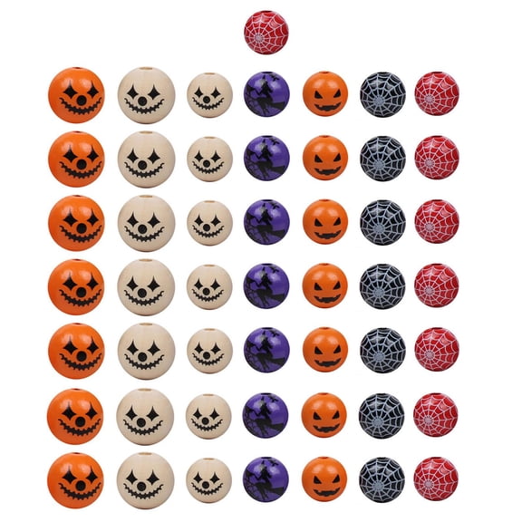 Cuentas de madera de Halloween Sunnimix 50 Piezas