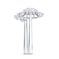 thumbnail image 3 of Rosec Jewels Certified Moissanite Flower Wedding Ring Set - D-VS1 Quality Statement Engagement Ring with Enhancer, 925 Sterling Silver, US 9.00, 3 of 8