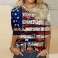 thumbnail image 2 of IROINNID 4th of July T-Shirt For Women Fashion Retro Loose Tops Blouse Round Neck Women Tops Independence Day, 2 of 4