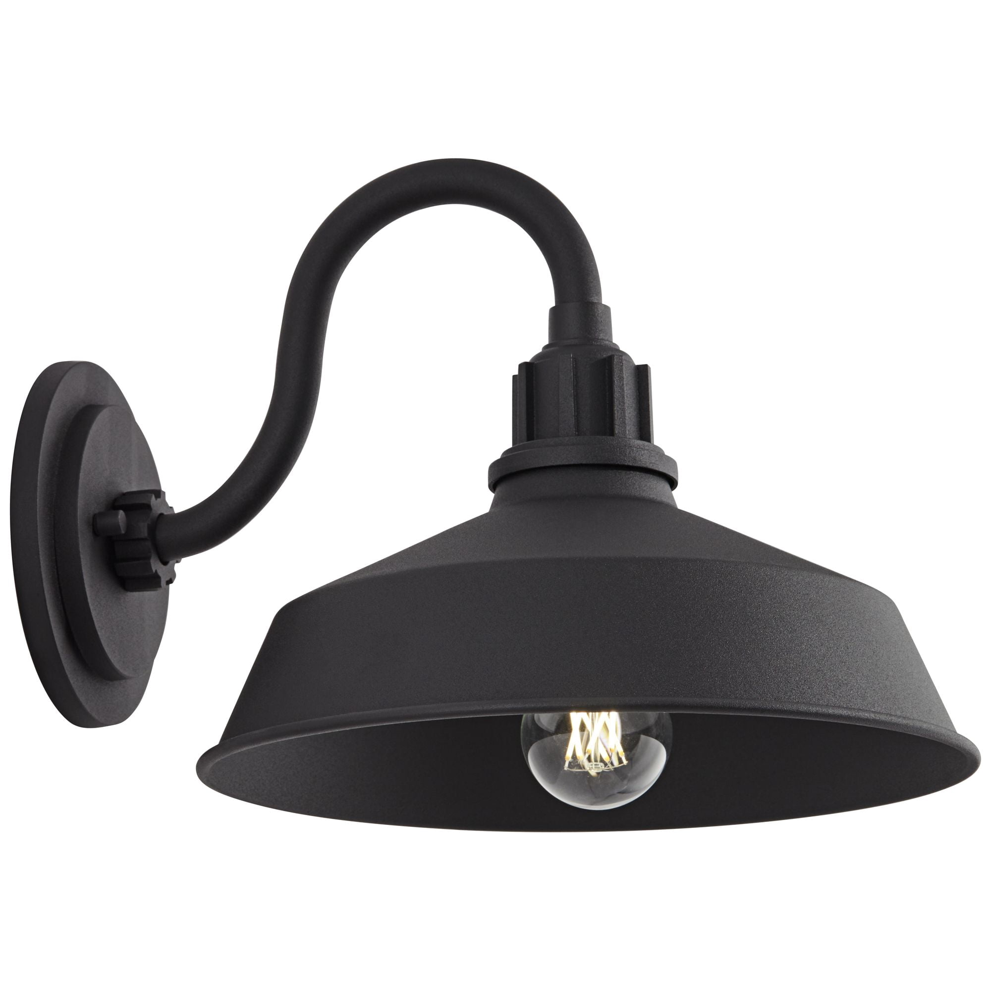 Franklin Iron Works Arnett Rustic Outdoor Wall Light Fixture Black Gooseneck Arm 10 1/2" for Post Exterior Barn Deck House Porch Yard Posts Patio Home