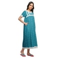 thumbnail image 2 of Moomaya Printed Sleepwear Cotton Ruffled Border Womens Maxi Nightdress, 2 of 5