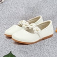 thumbnail image 2 of Staki Dress Shoes for Girls Girls Dress Shoes Patent Ballerina Flats Toddler Little Big Kid Mary Jane Low Heels Shoes(White,1.5 Big Kid), 2 of 6