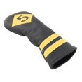 thumbnail image 1 of Funda para cabezas de golf Sunnimix cuero de primera negro amarillo, 1 of 8