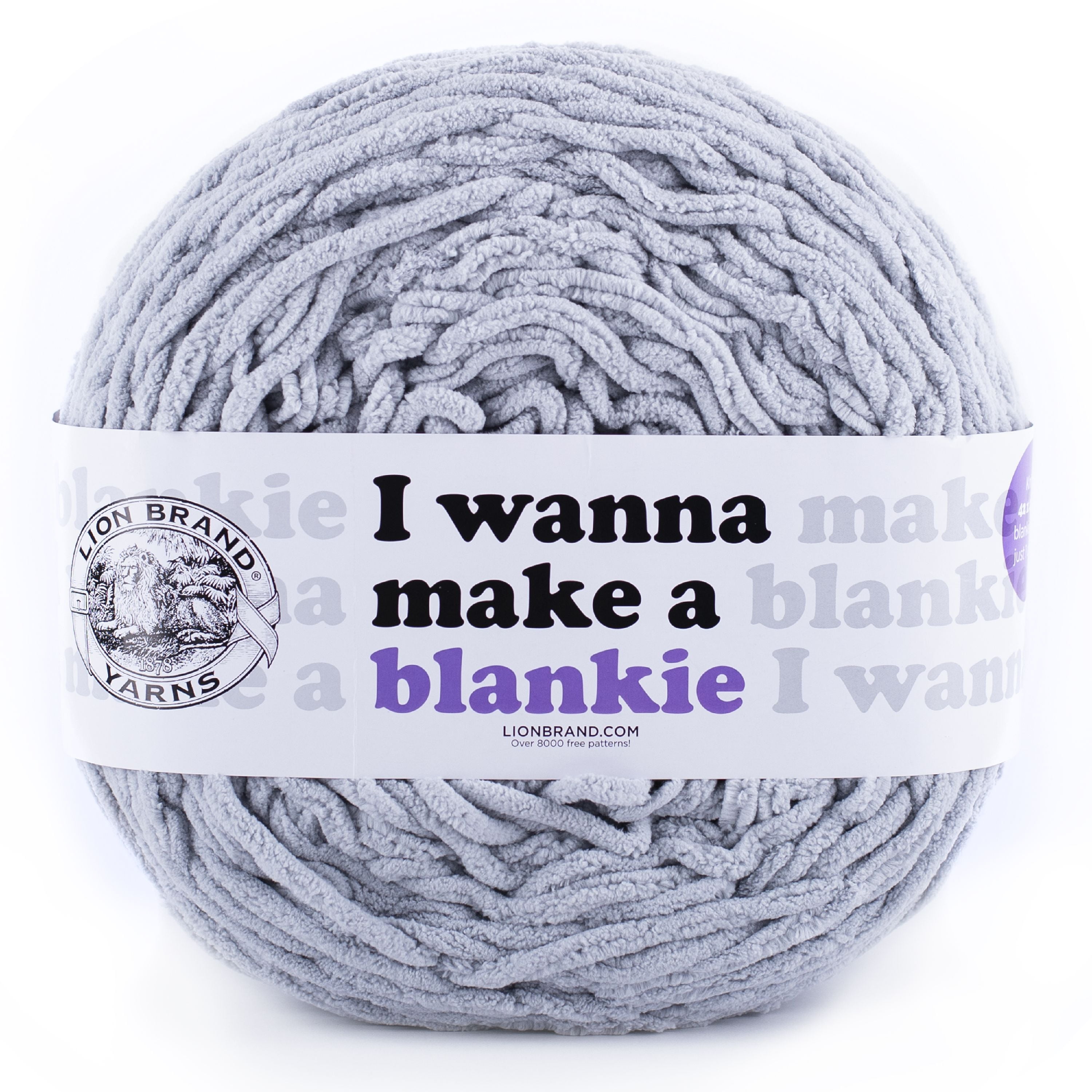 Lion Brand Yarn I Wanna Make a Blankie Pearl Grey 1 Ball Blanket Super