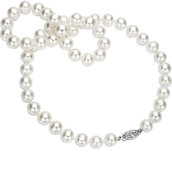 ADDURN 18kt White Gold 11-12mm Freshwater White Pearl 16" Women Jewelry Necklace