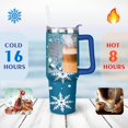 thumbnail image 4 of Blue White Snowflakes 40 Oz Tumbler with Handle Lid and Straw Stainless Steel Double Walled Vacuum Insulated Cup Merry Christmas Gifts Tumbler for Women Men Friends Outdoor Indoor, 4 of 6