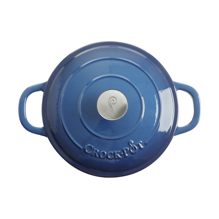 Crock-Pot Crock Pot Artisan Enameled Cast Iron Braiser W/Lid, 5 Quart,  Sapphire Blue