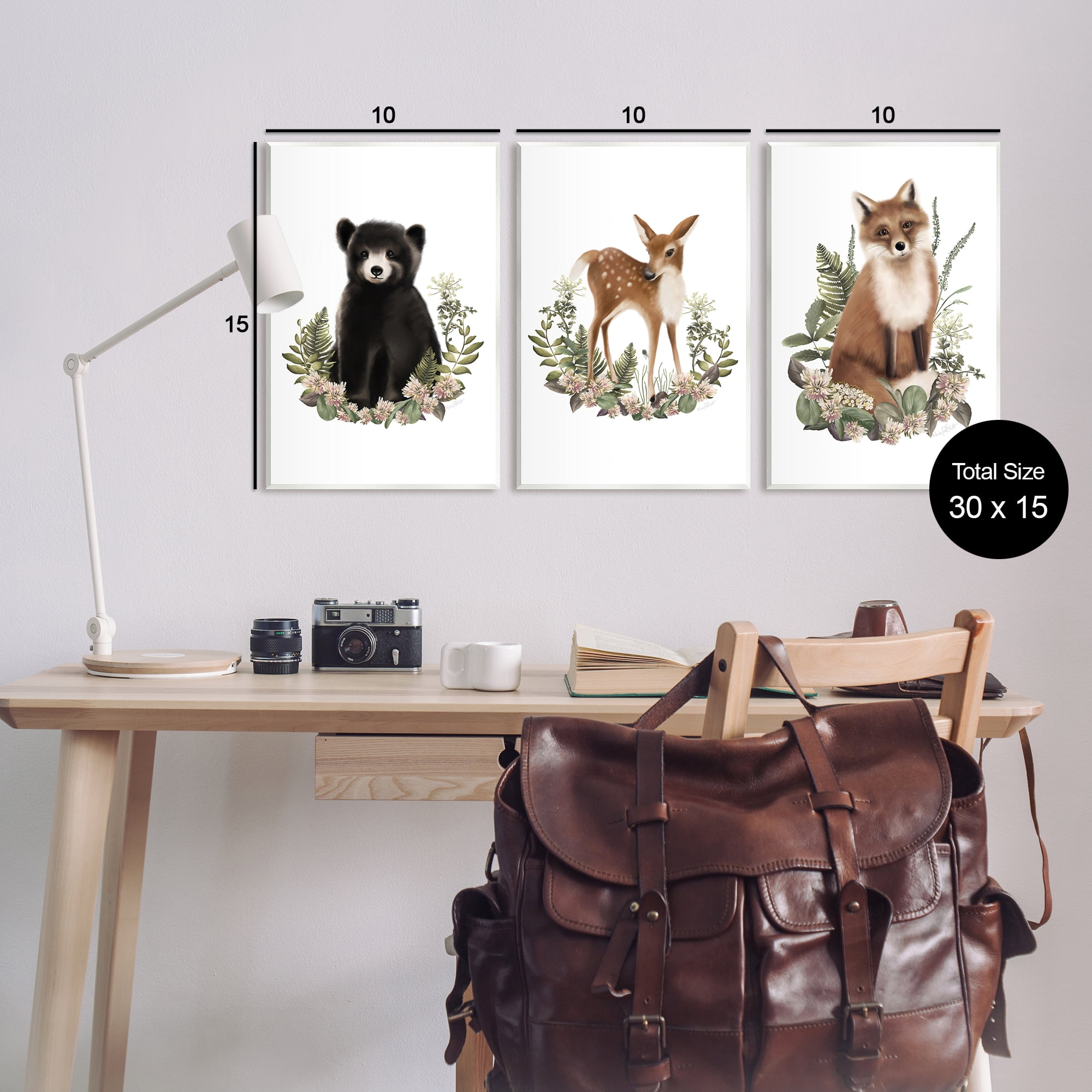 Stupell Industries Floral Woodland Animals Animals & Insects Painting Unframed Art Print Wall Art, 13 x 19