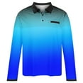 thumbnail image 4 of Golf Shirts for Men Long Sleeve Button Collared Tees Tops Mens Trendy Gradient Polka Dat Printed Pullover Breathable Athletic Workout Tshirts Shirt, 4 of 4